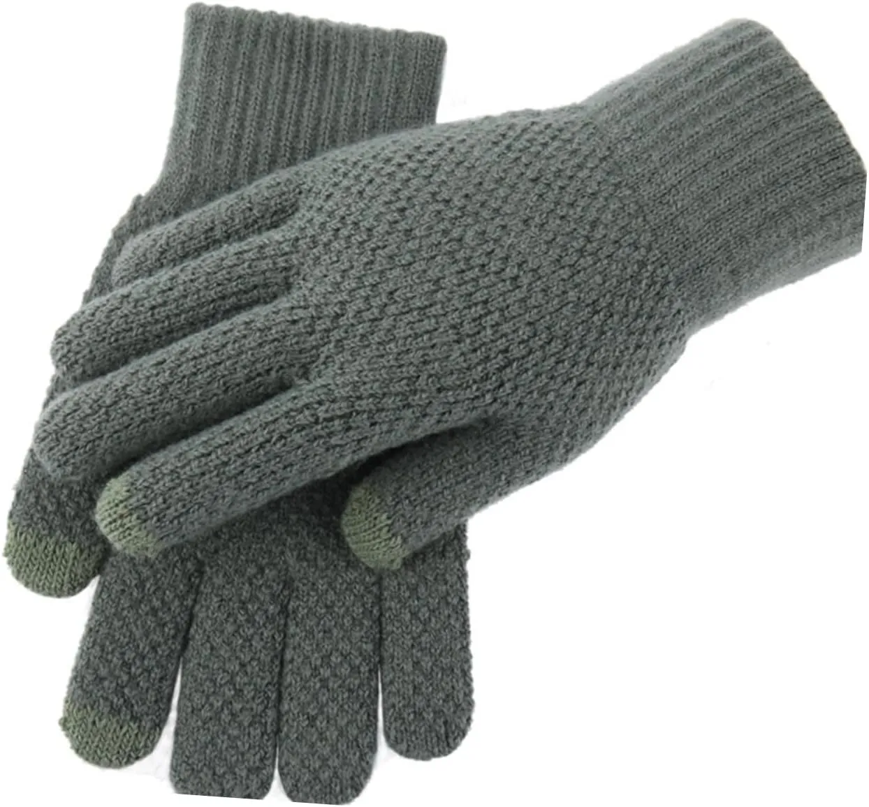 1 Pair Winter Touch Screen Gloves Mitten Gloves Type Men Knit Mittens Warm Thicken Driving Knitted Touch Hands Finger Thickened Plush Warming