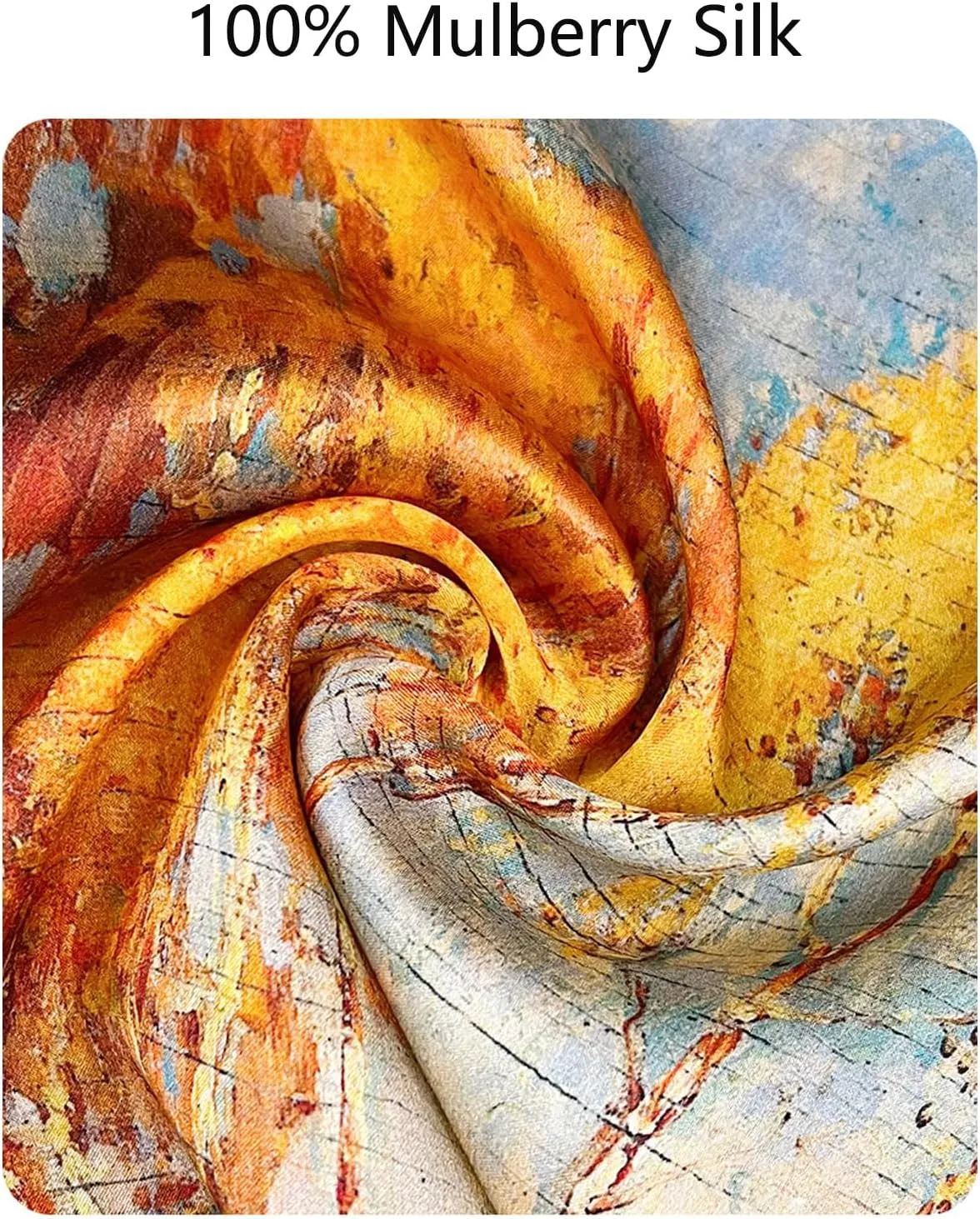 100% Mulberry Silk Scarf 27"x27" Square Silk Scarves Hair Wrap Neck Head Scarf for Women, Mothers Day Gifts