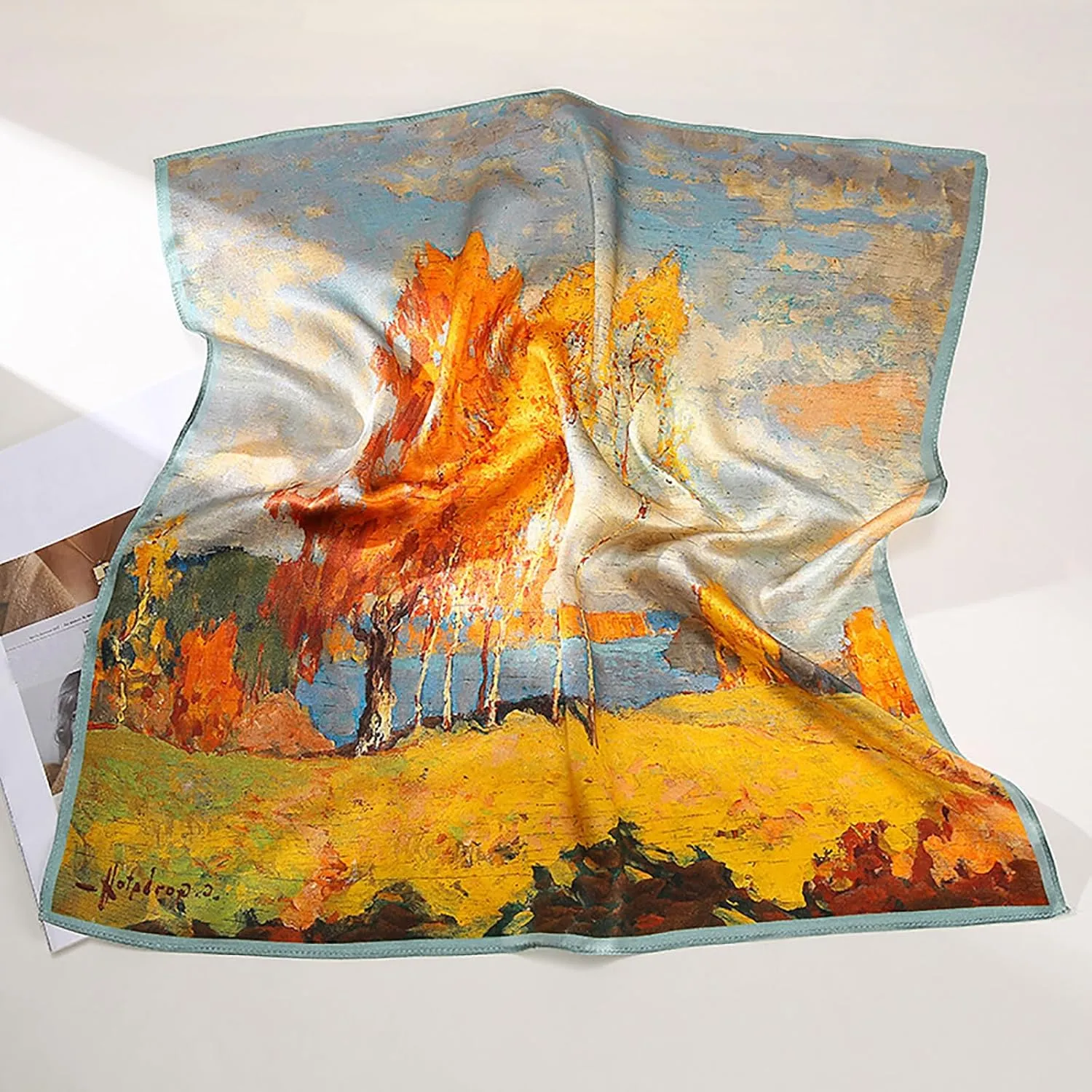 100% Mulberry Silk Scarf 27"x27" Square Silk Scarves Hair Wrap Neck Head Scarf for Women, Mothers Day Gifts
