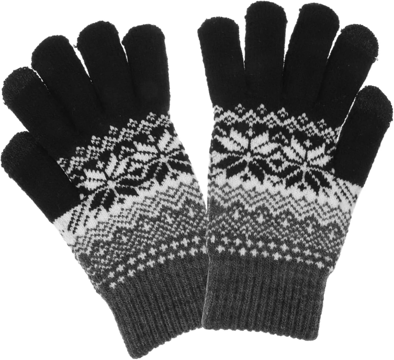 1Pair Winter Touchscreen Gloves for Men Women Knitted Warm Mitts Thickened Design Full Finger Cold Weather Insulation Unisex Woven Winter Wear