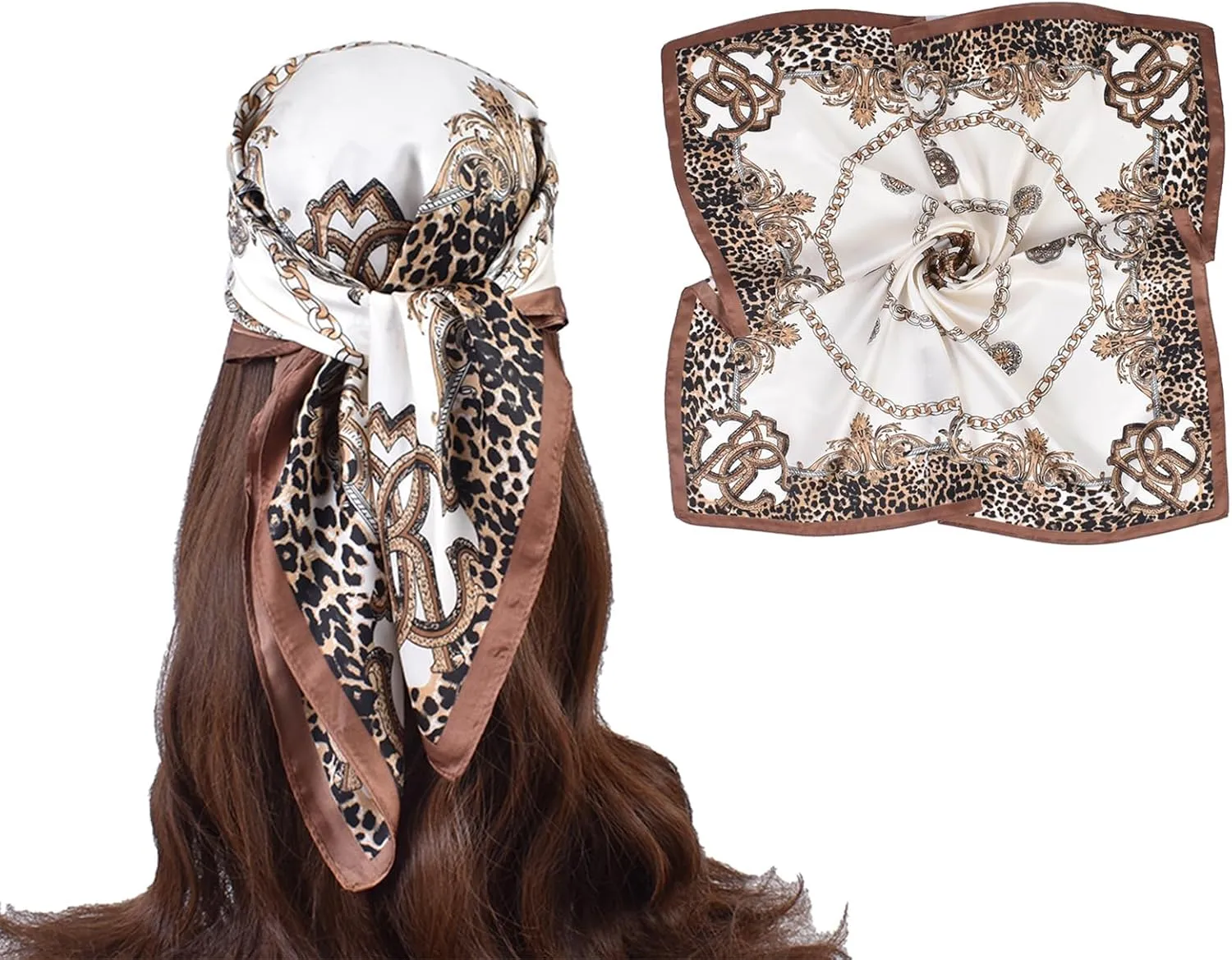 27.5 Inches Silk Head Scarf for Women Satin Hair Scarf Silk Wrap Neck Square Scarves Feeling Scarf Boho Headwear