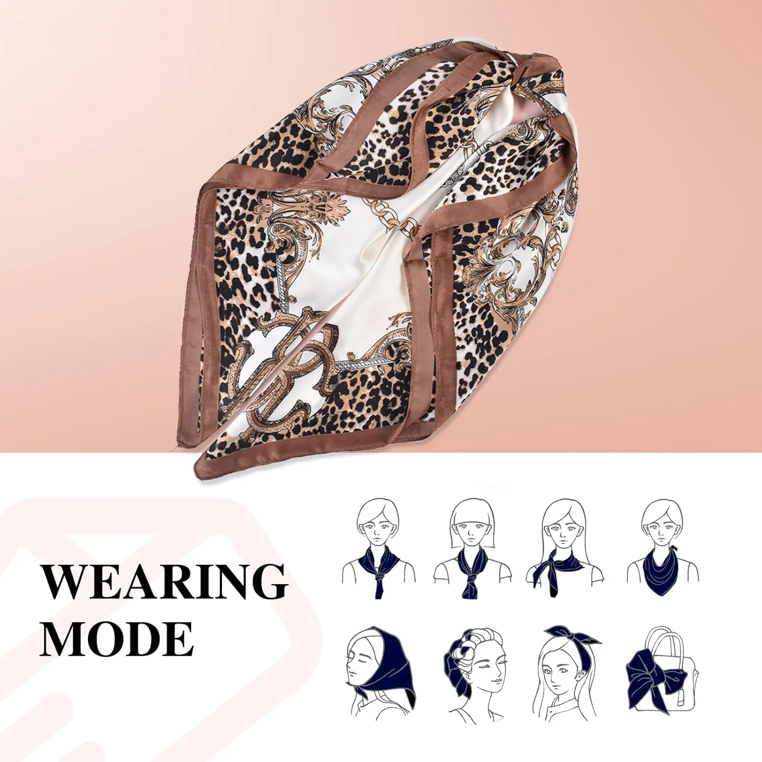 27.5 Inches Silk Head Scarf for Women Satin Hair Scarf Silk Wrap Neck Square Scarves Feeling Scarf Boho Headwear