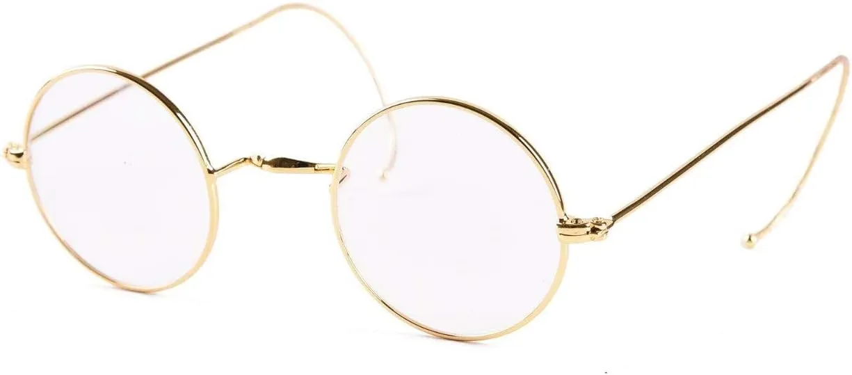 Agstum Blue Light Blocking Reading Glasses, Small Round Wire Rim Readers for Computer Use Anti-Glare Cut UV400