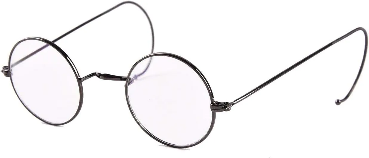 Agstum Blue Light Blocking Reading Glasses, Small Round Wire Rim Readers for Computer Use Anti-Glare Cut UV400