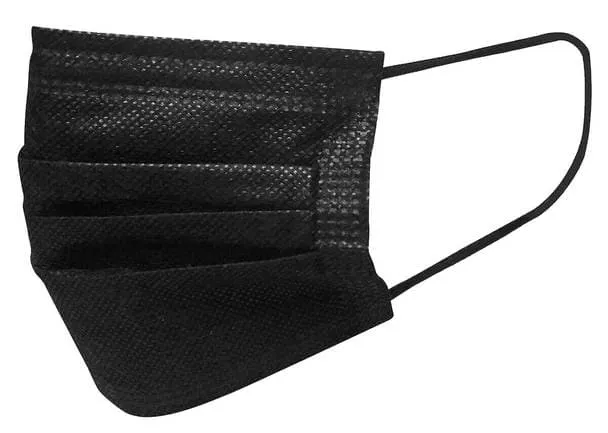 Annie Black Disposable Face Masks with Elastic Earloops