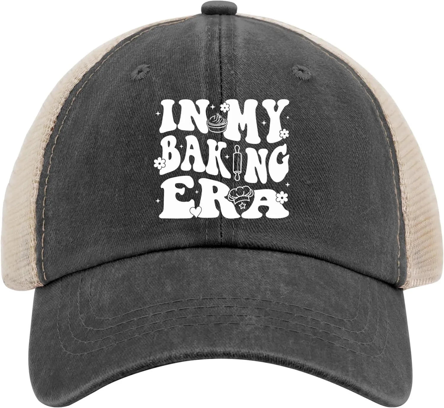 Baker Mom in My Baking Era Hats for Men Baseball Caps Classic Washed Hiking hat Breathable, Allblack