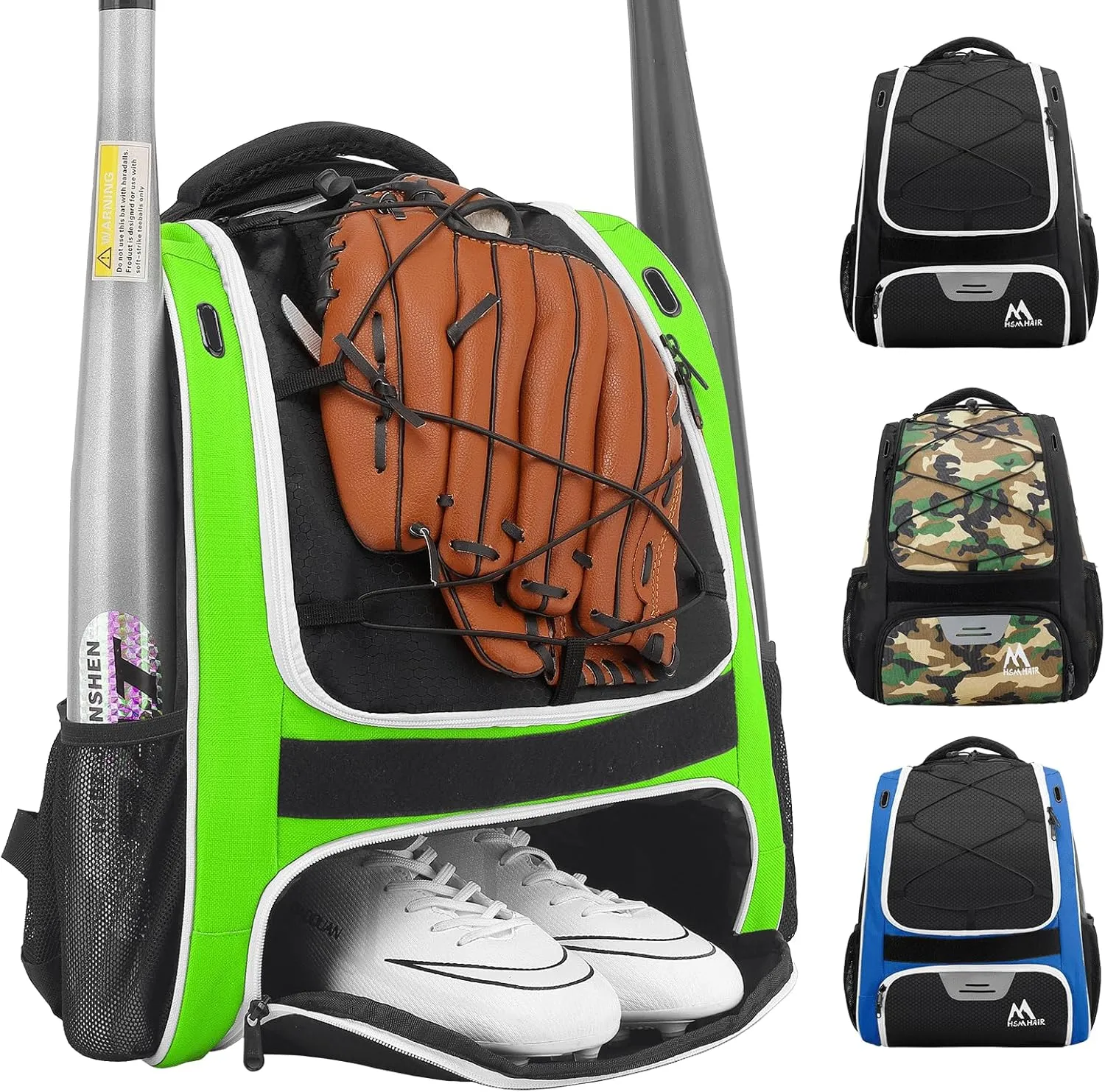 Baseball Bag-Baseball Backpack Holder for Baseball, Large Main Compartment,Softball Tball& Gear for Youth and Adults
