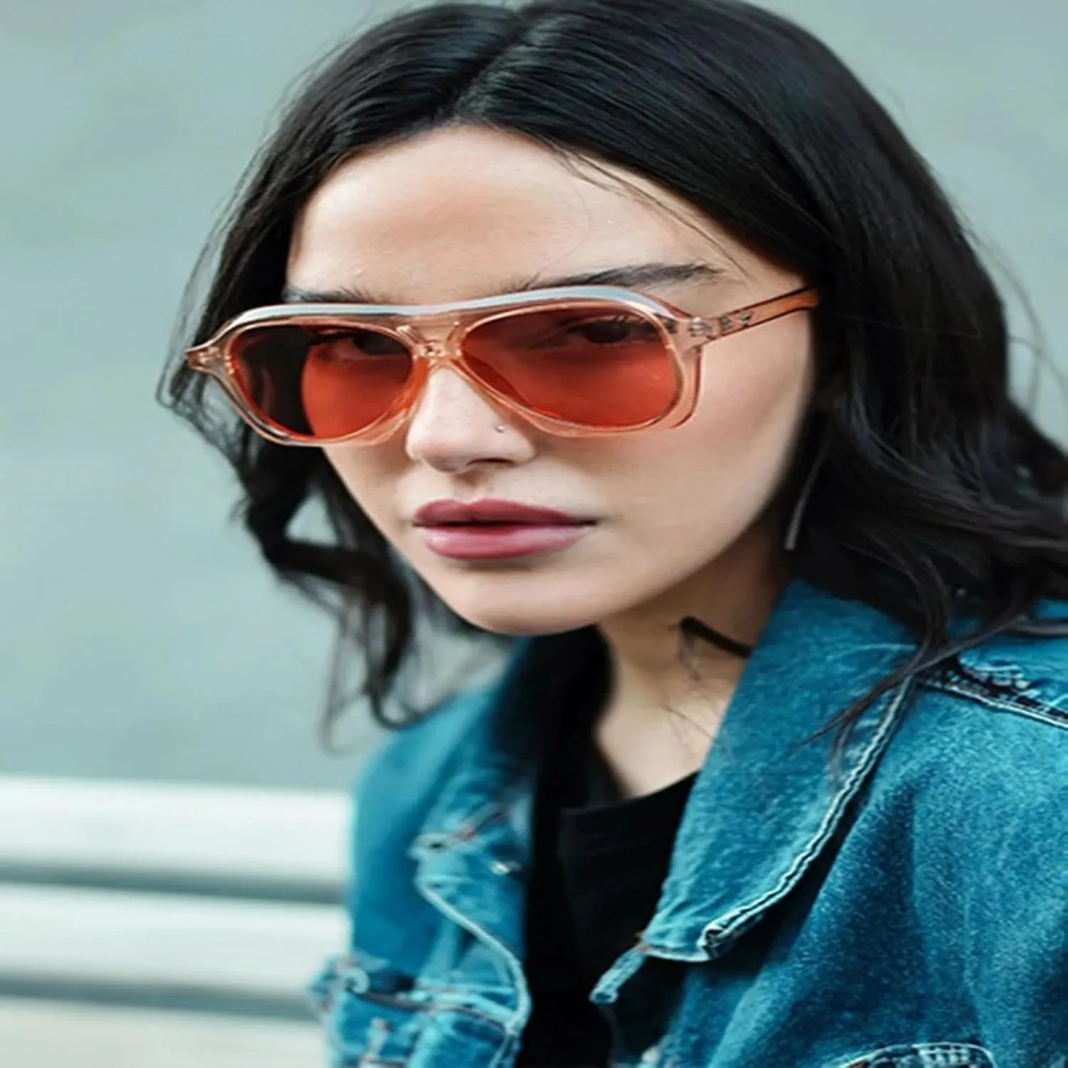 Big Frame Vintage Sunglasses Women for Men Luxury Punk Trendy Popular Uv400