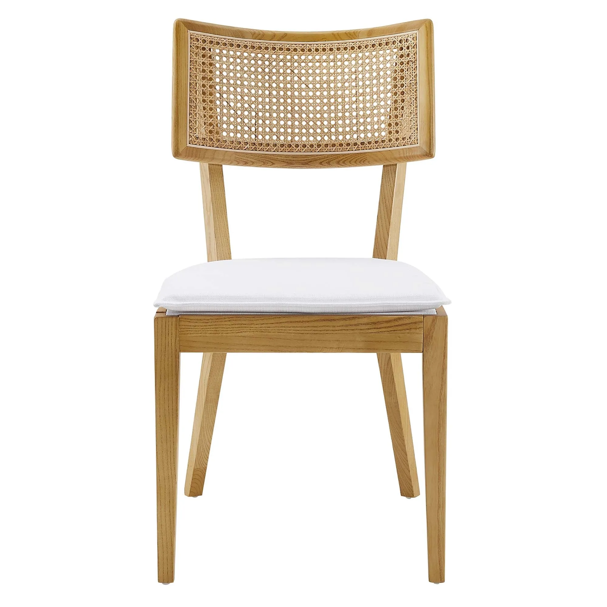 Caledonia Fabric Upholstered Wood Dining Chair Set of 2 by Modway