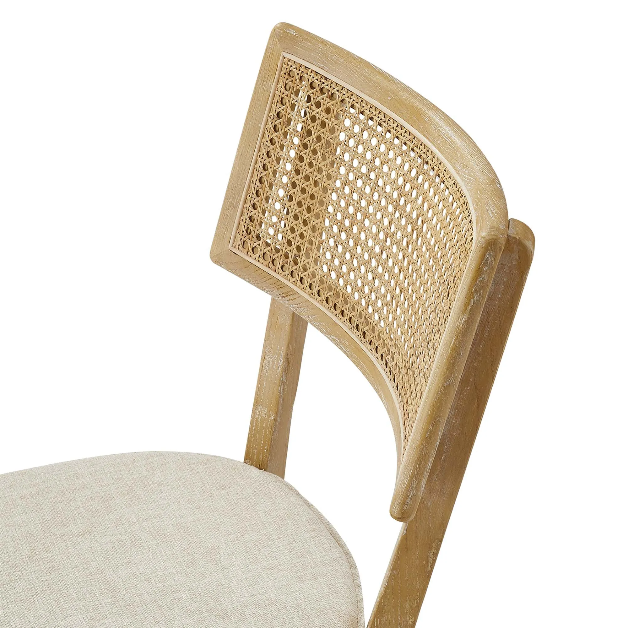 Caledonia Fabric Upholstered Wood Dining Chair Set of 2 by Modway