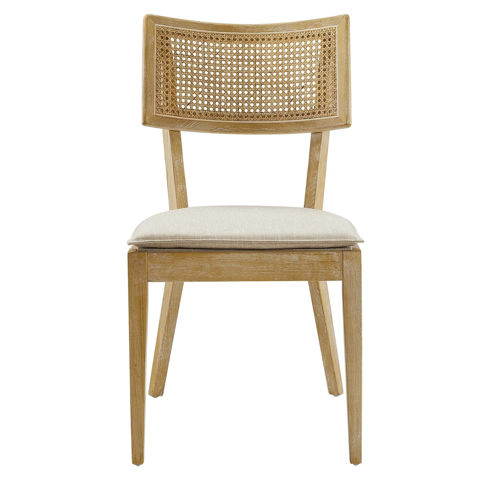 Caledonia Fabric Upholstered Wood Dining Chair Set of 2 by Modway