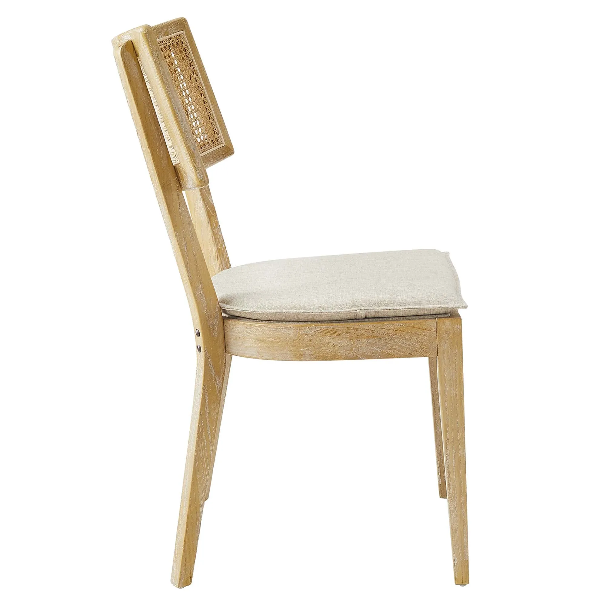 Caledonia Fabric Upholstered Wood Dining Chair Set of 2 by Modway