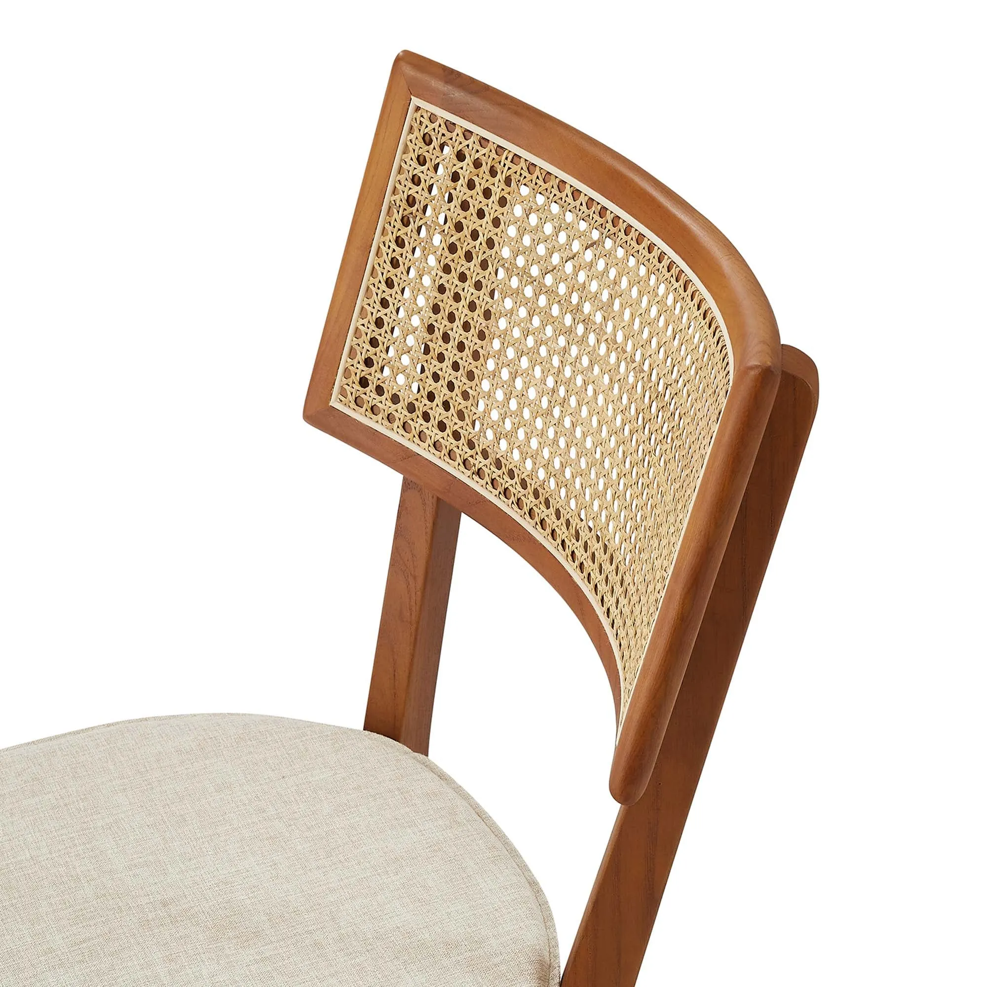 Caledonia Fabric Upholstered Wood Dining Chair Set of 2 by Modway