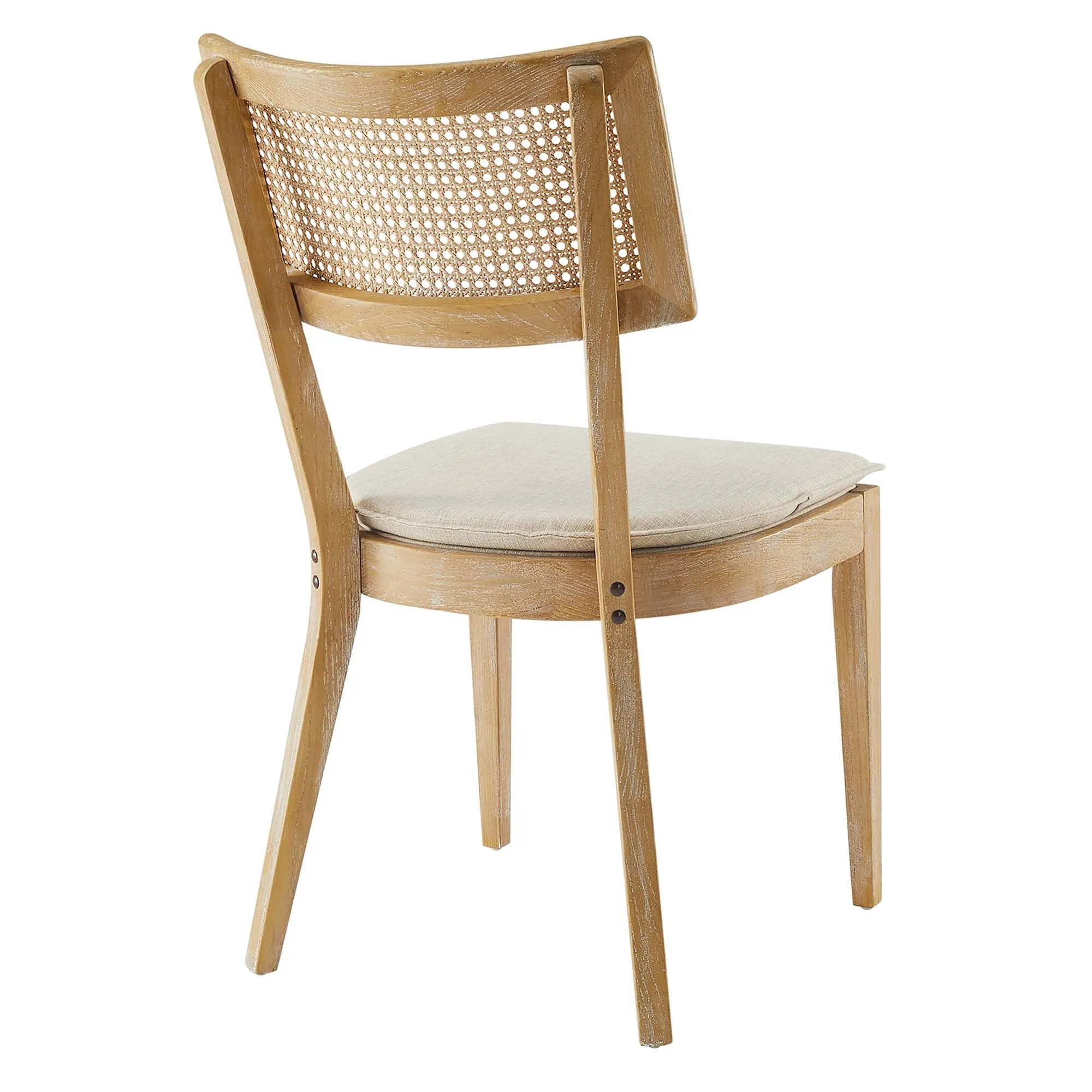 Caledonia Fabric Upholstered Wood Dining Chair Set of 2 by Modway