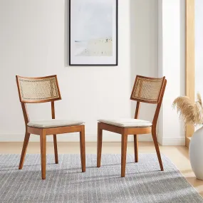 Caledonia Fabric Upholstered Wood Dining Chair Set of 2 by Modway