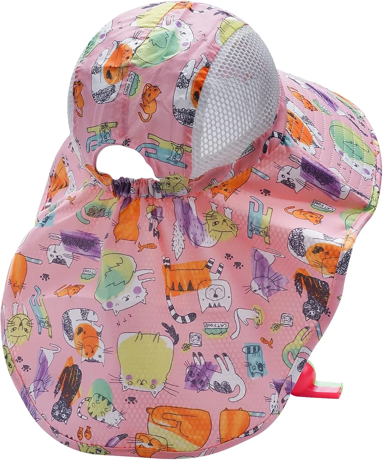 CLAPE UPF50  Kids Sun Hat Mesh Bucket Caps with Neck Flap Summer Beach Hat Infant Play Caps Fisherman Travel Caps for Camping