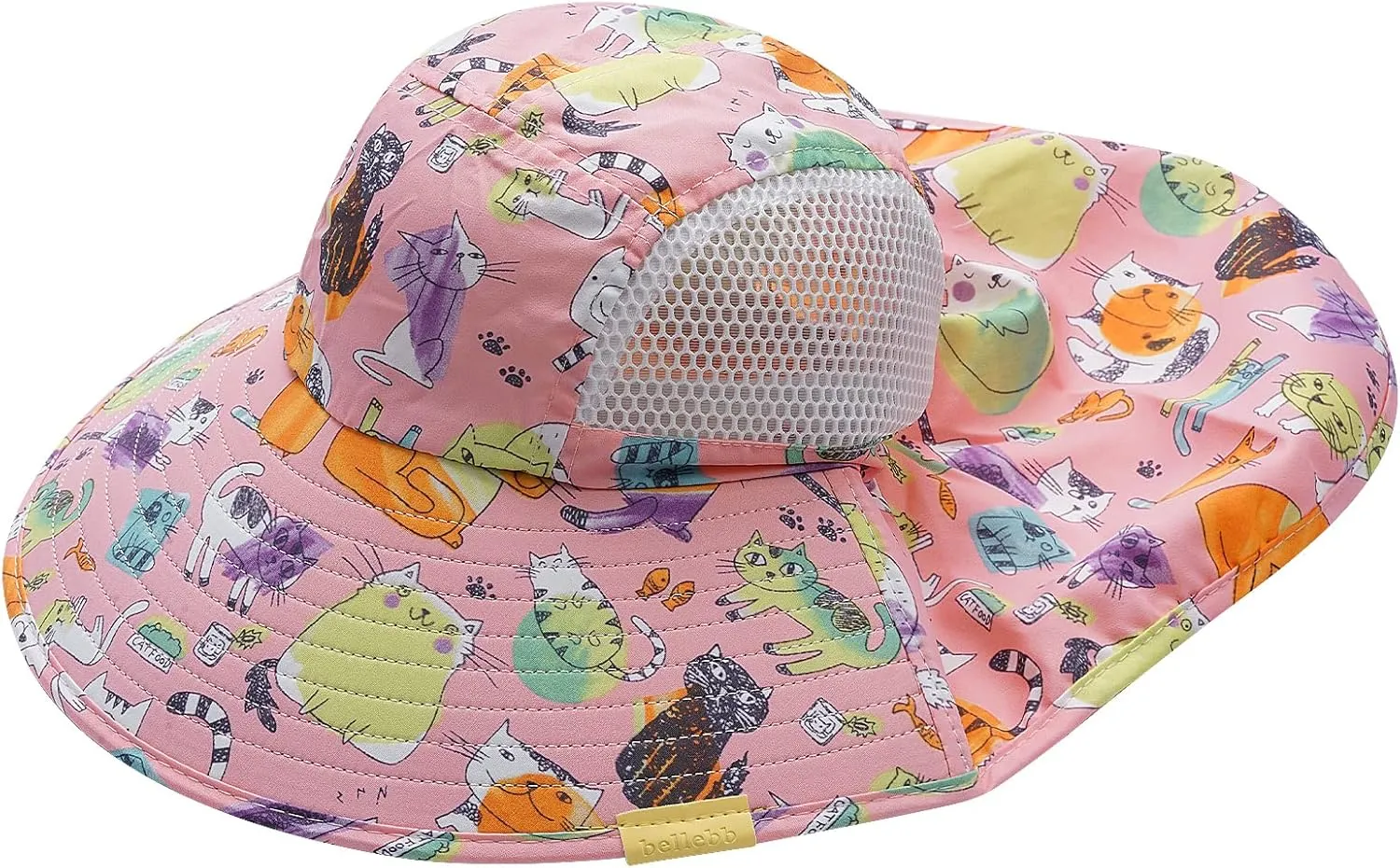 CLAPE UPF50  Kids Sun Hat Mesh Bucket Caps with Neck Flap Summer Beach Hat Infant Play Caps Fisherman Travel Caps for Camping