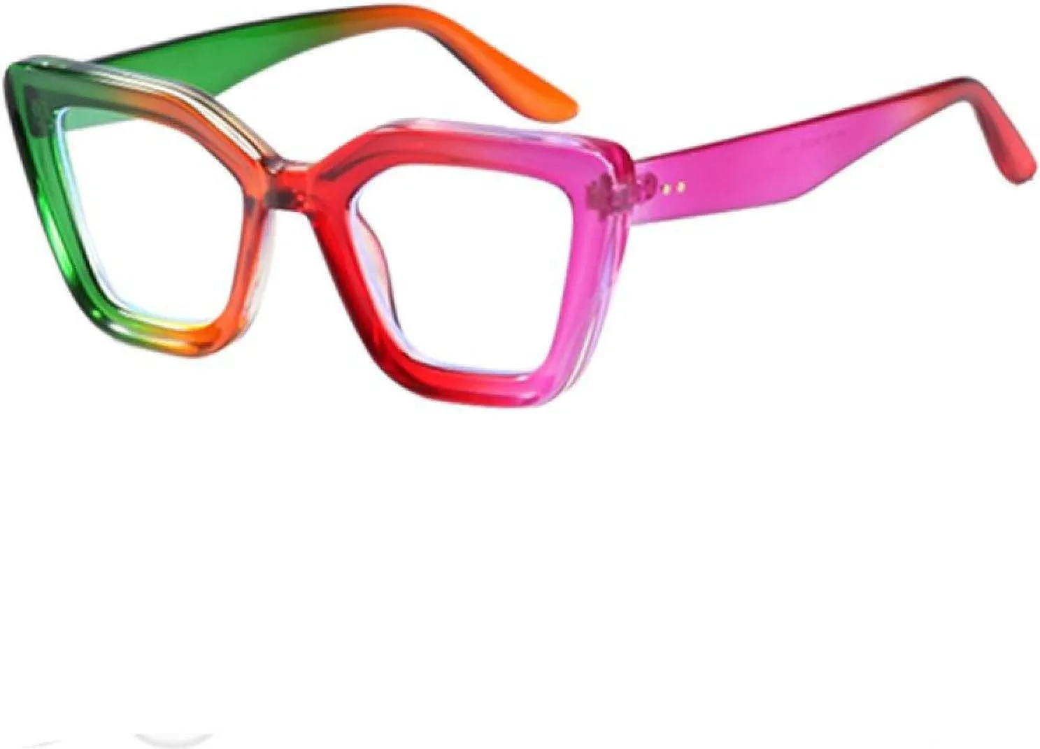 Colorful Glasses Frame Men Women Trendy Rivet Clear Eyeglass