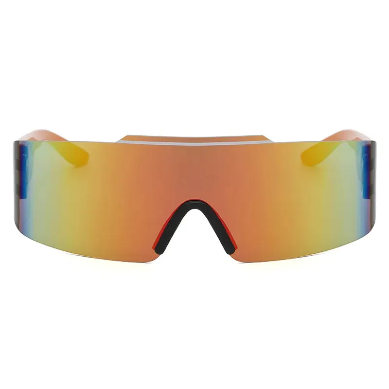 Cycling Trendy One Piece Punk Sunglasses Women Men Luxury Brand Sun Glasses Y2K Future Sense Goggle Colorful Shades UV400 Oculos