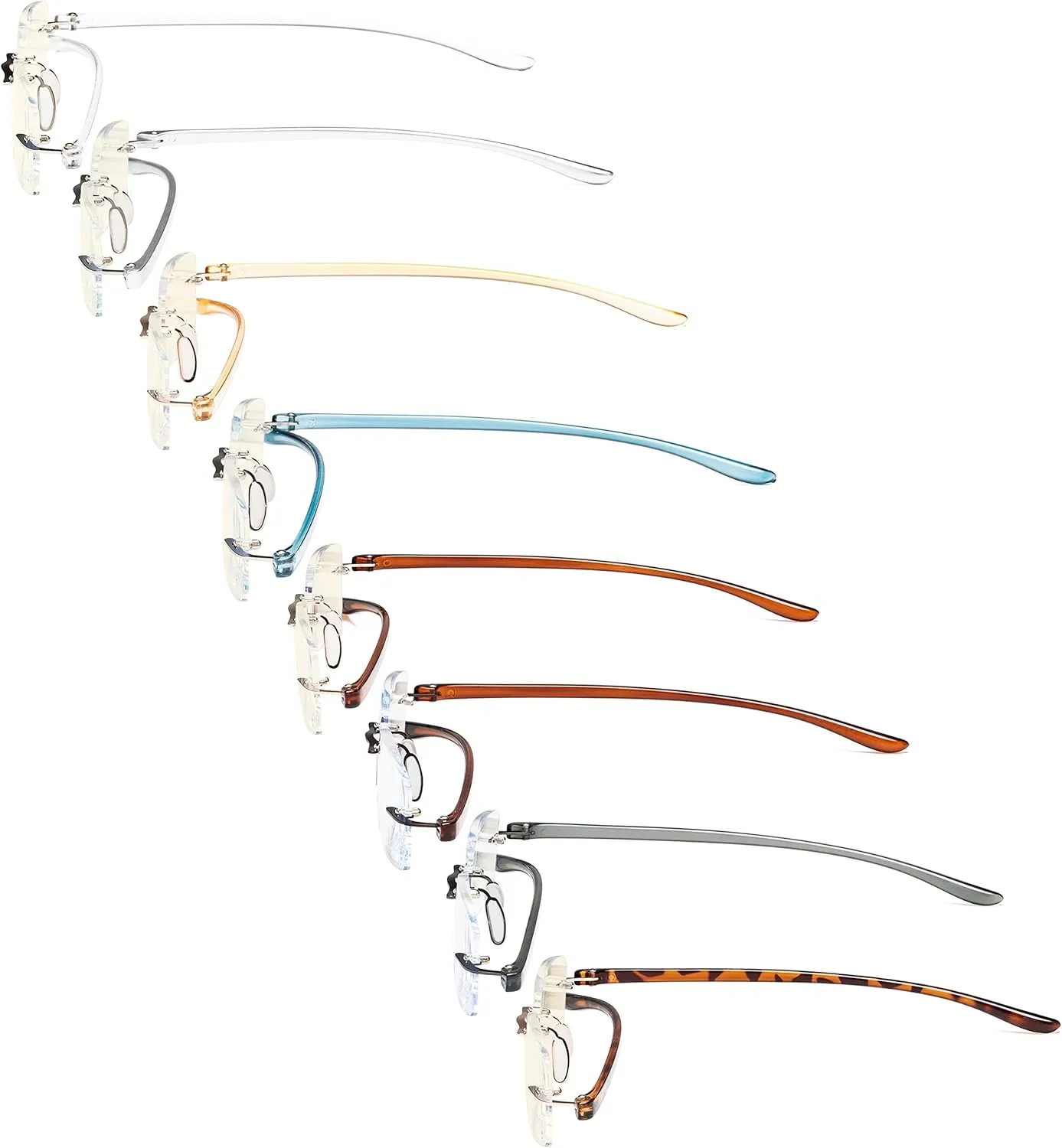 Eyekepper 8 Pack Blue Light Blocking Reading Glasses Rimless Computer Readers  2.00