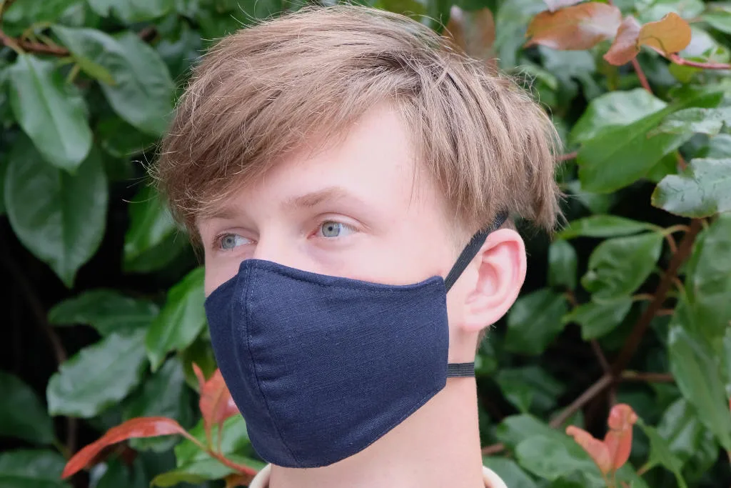 Fashionable Linen Face Mask Ireland, 2 Ply or 3 Ply with Nose Wire