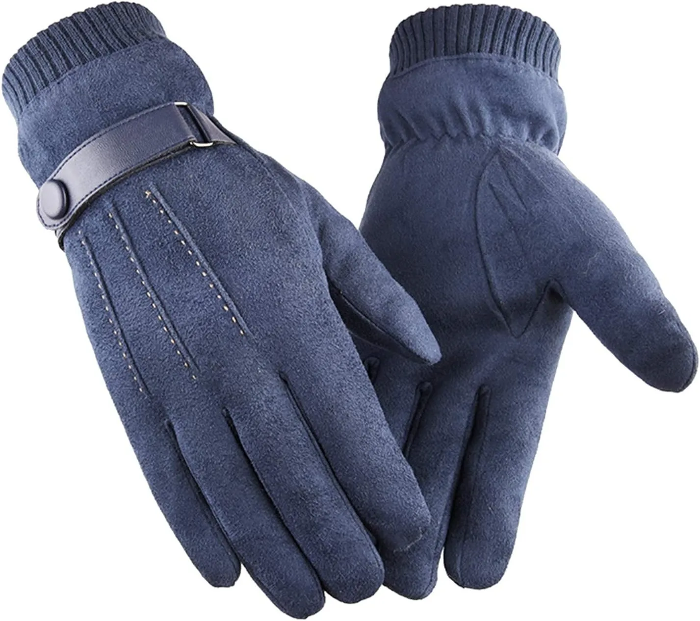 Gloves Winter Warm Gloves, Touchscreen Anti Slip Windproof Warm Thermal Gloves Cold Weather Driving Gloves (Color : Blue)