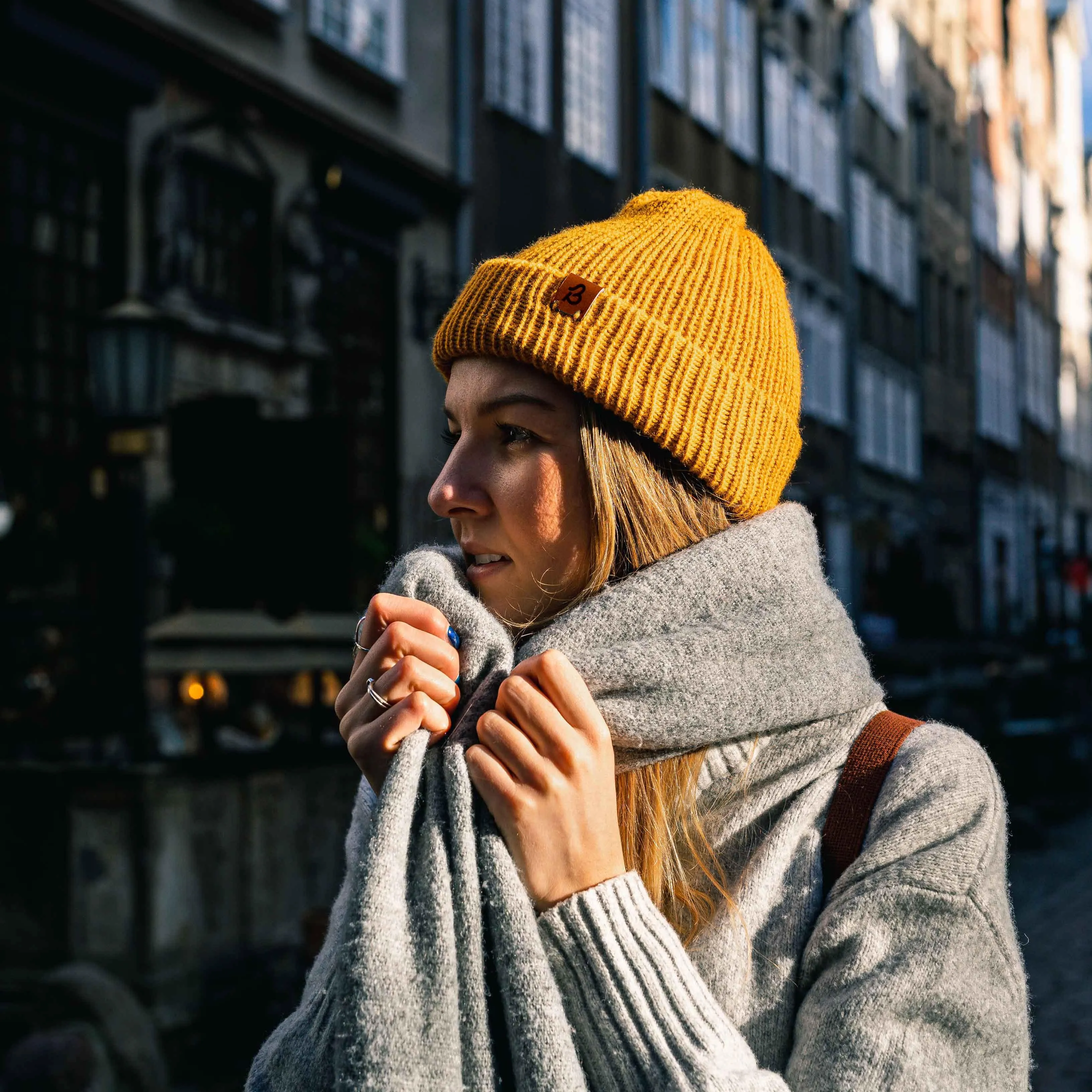 Grey Mix Trawler Wooly Hat