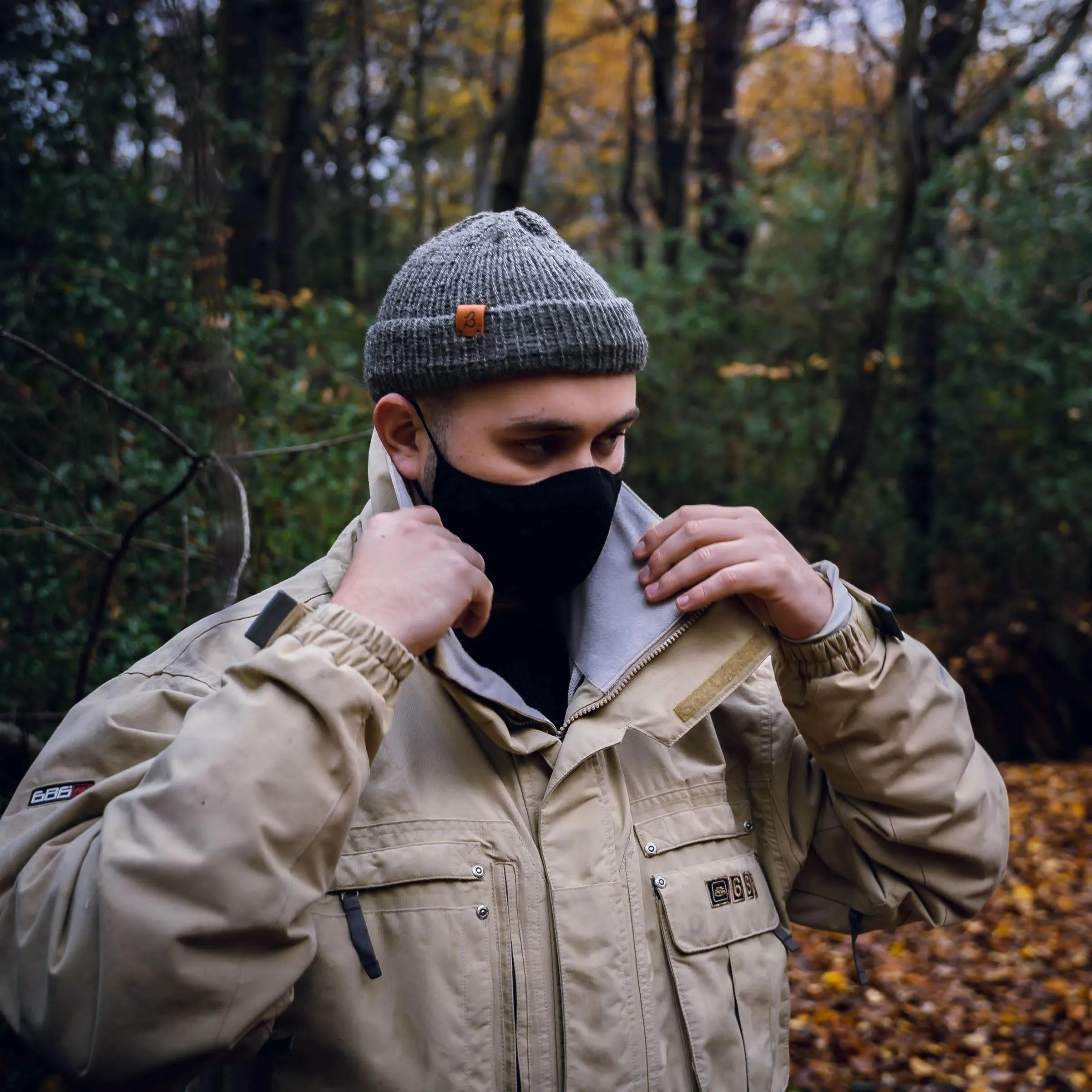 Grey Mix Trawler Wooly Hat