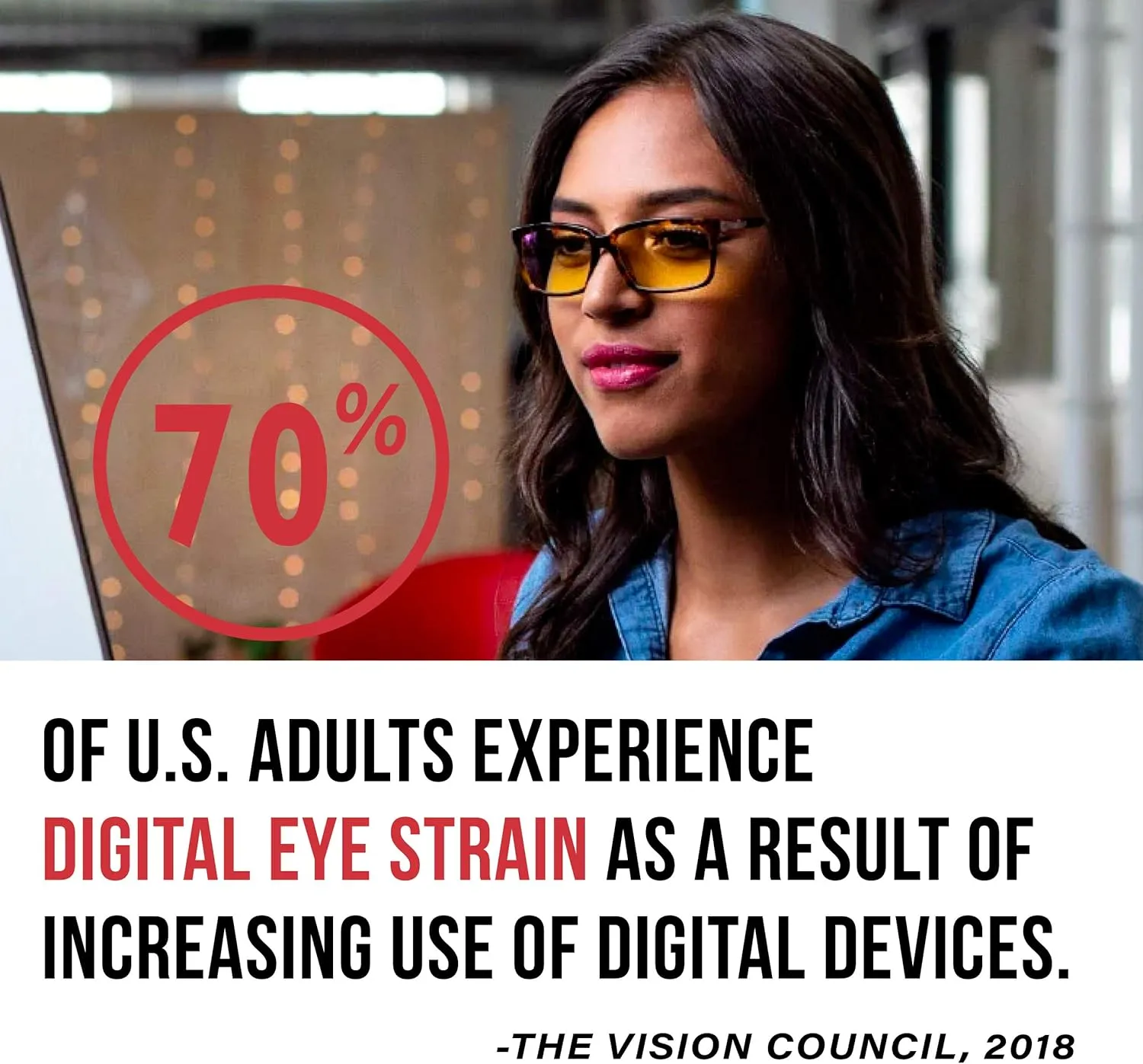GUNNAR - Premium Gaming & Computer Blue Light Blocking Glasses for Men & Women - Digital Eye Strain Protection - Ellipse