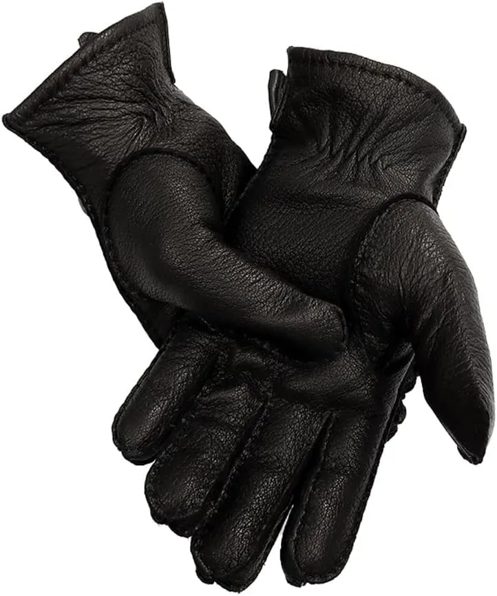 Hand-Sewn Leather Gloves Men's Warm Soft Men's Gloves Lining Warm Autumn and Winter Men's -Finger Gloves(13)