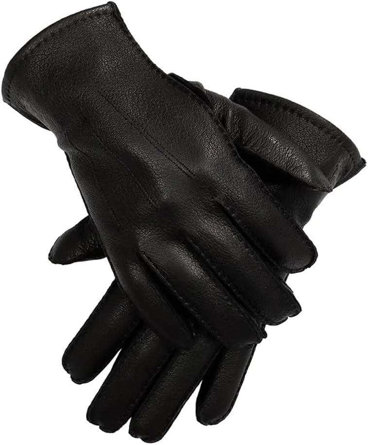 Hand-Sewn Leather Gloves Men's Warm Soft Men's Gloves Lining Warm Autumn and Winter Men's -Finger Gloves(13)