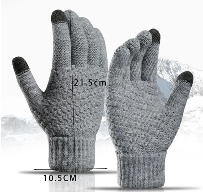 Hgvcfcv Women's Men's Warm Winter Touchscreen Gloves Stretch Knit Gloves Wool Gloves Outdoor Gloves