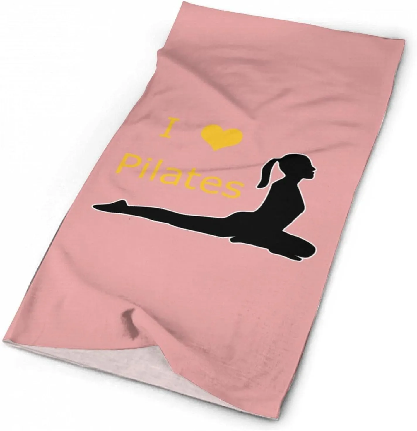 I Love Pilates Yoga Bandanas for Men Turban Seamless Neck Gaiter Windproof Face Mask Cover Cold Weather Scarf