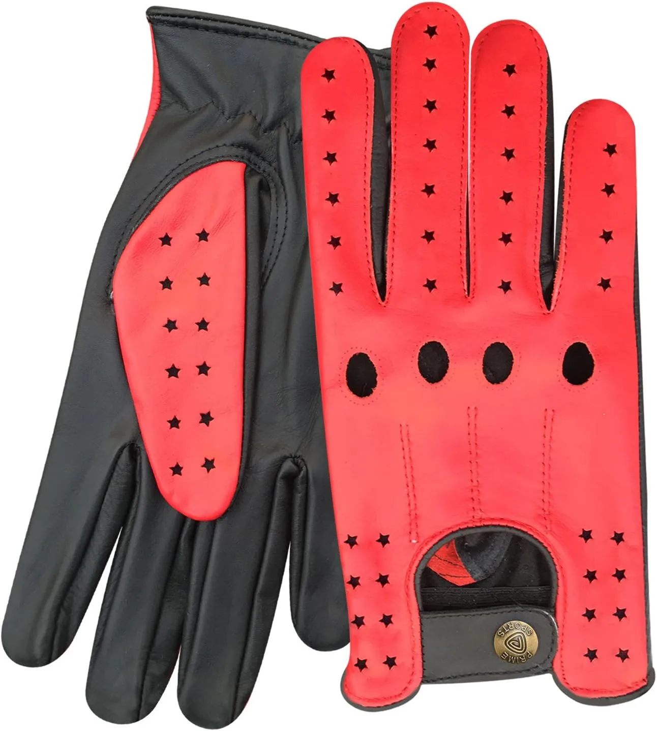 Leather Mens Real Soft and Comfortable Cow Hide Nappa Leather Slim Fit Retro Style Classic Dress Fashion Driving Gloves 507 Colours: Star Red, Yellow or Tan