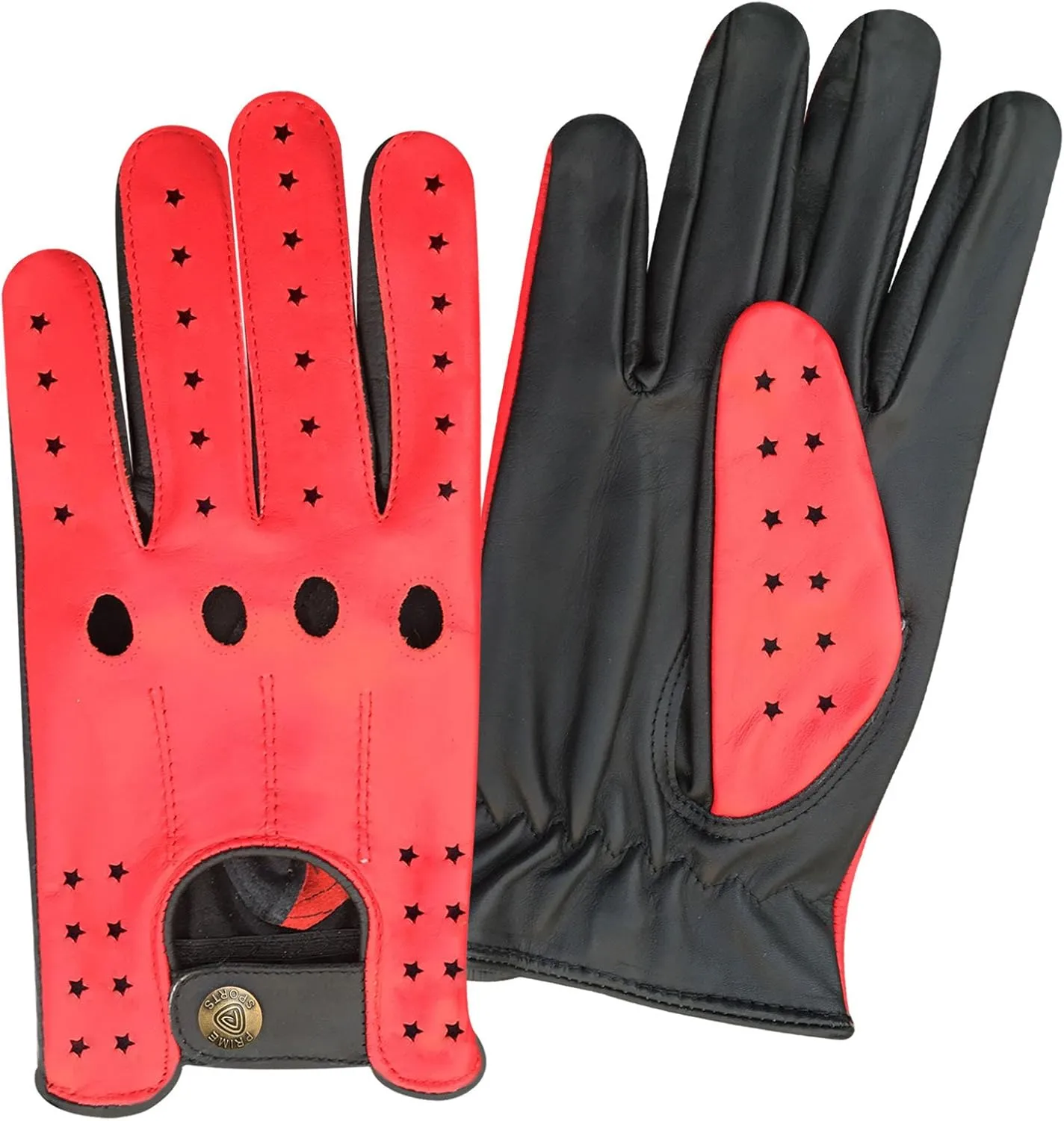 Leather Mens Real Soft and Comfortable Cow Hide Nappa Leather Slim Fit Retro Style Classic Dress Fashion Driving Gloves 507 Colours: Star Red, Yellow or Tan