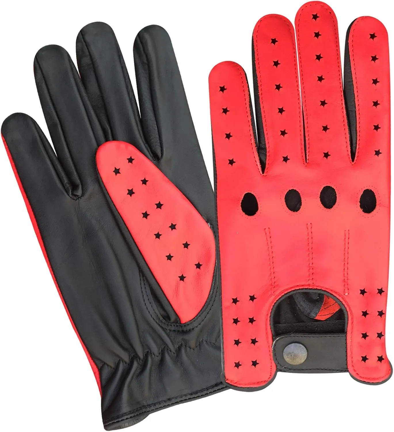 Leather Mens Real Soft and Comfortable Cow Hide Nappa Leather Slim Fit Retro Style Classic Dress Fashion Driving Gloves 507 Colours: Star Red, Yellow or Tan