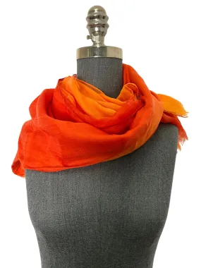 LORO PIANA Ombre Cashmere Fringe Trim Scarf NEW
