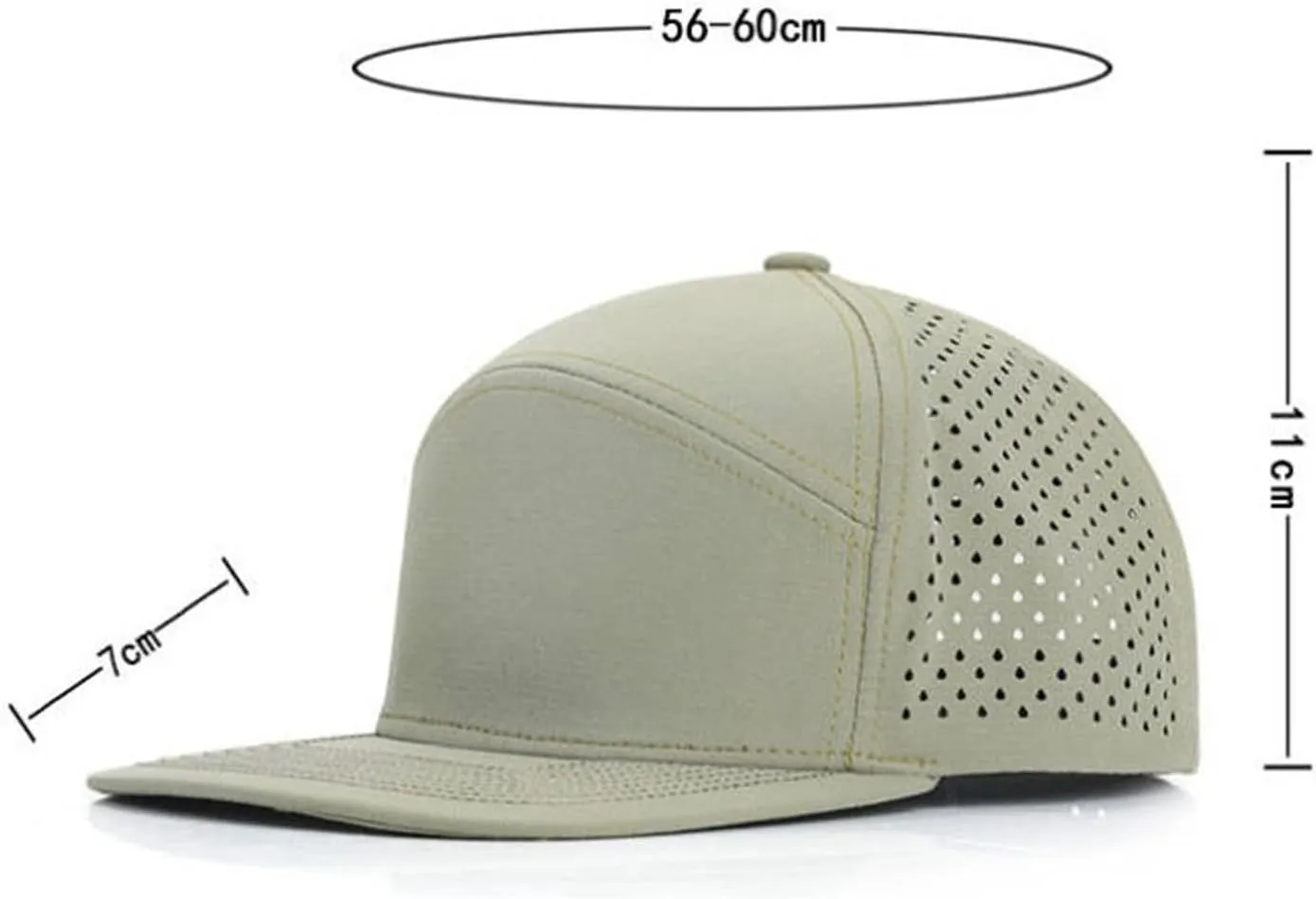 Men Flat Brim Baseball Cap Adjustable Performance Snapback Hat Perforated Cap Caps Dad