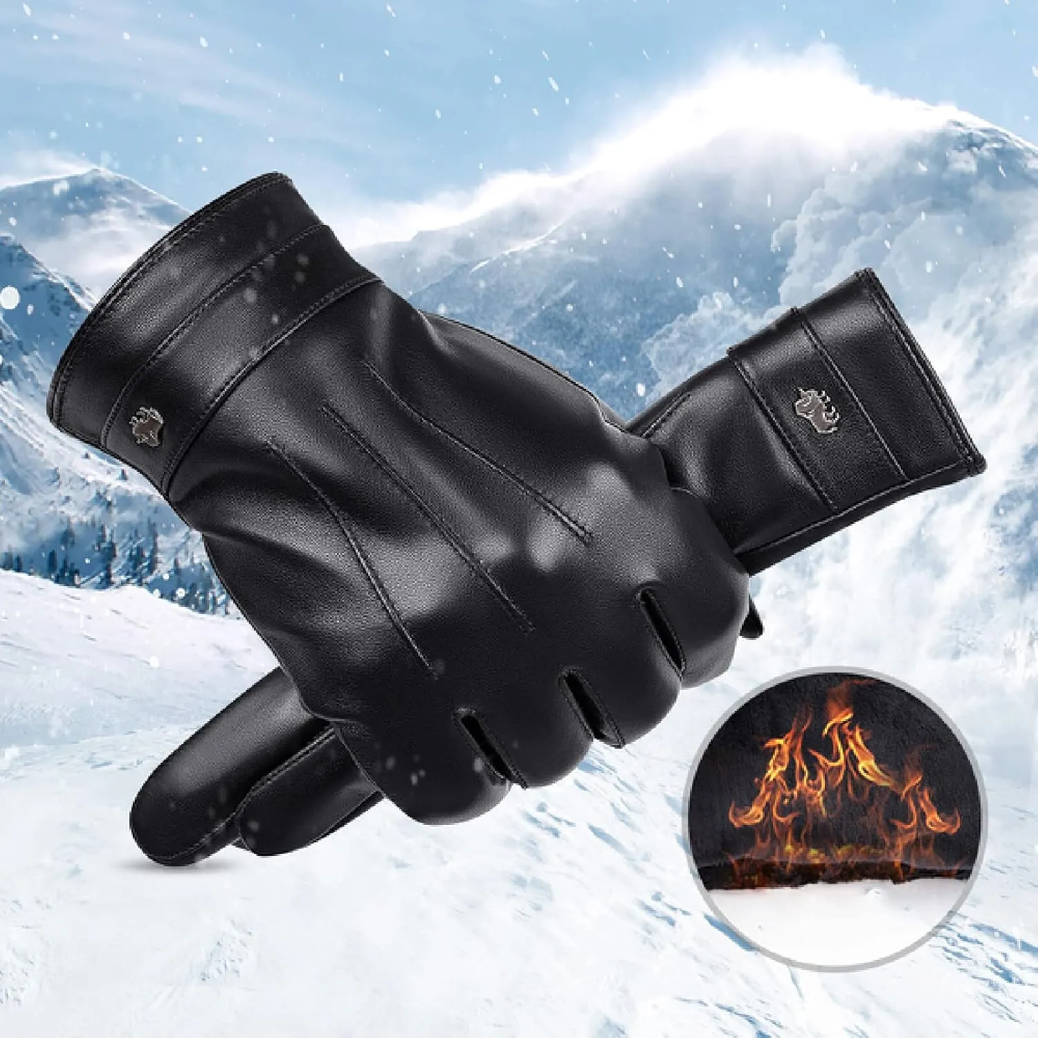 Mens Gloves Winter Gloves with Touchscreen Fingers Men's Gloves Windproof and Warm Touch Screen Gloves Winter Warm Gloves