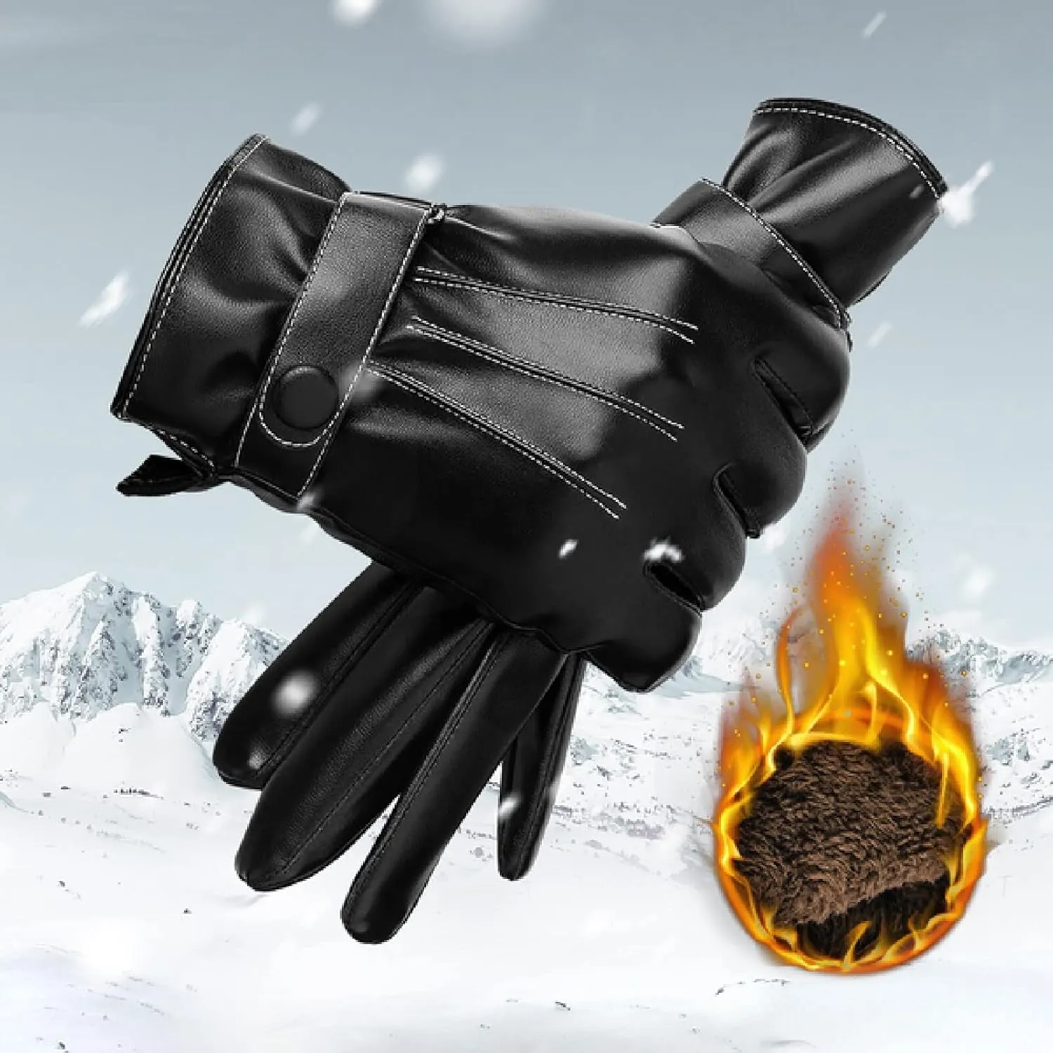 Mens Gloves Winter Gloves with Touchscreen Fingers Men's Gloves Windproof and Warm Touch Screen Gloves Winter Warm Gloves