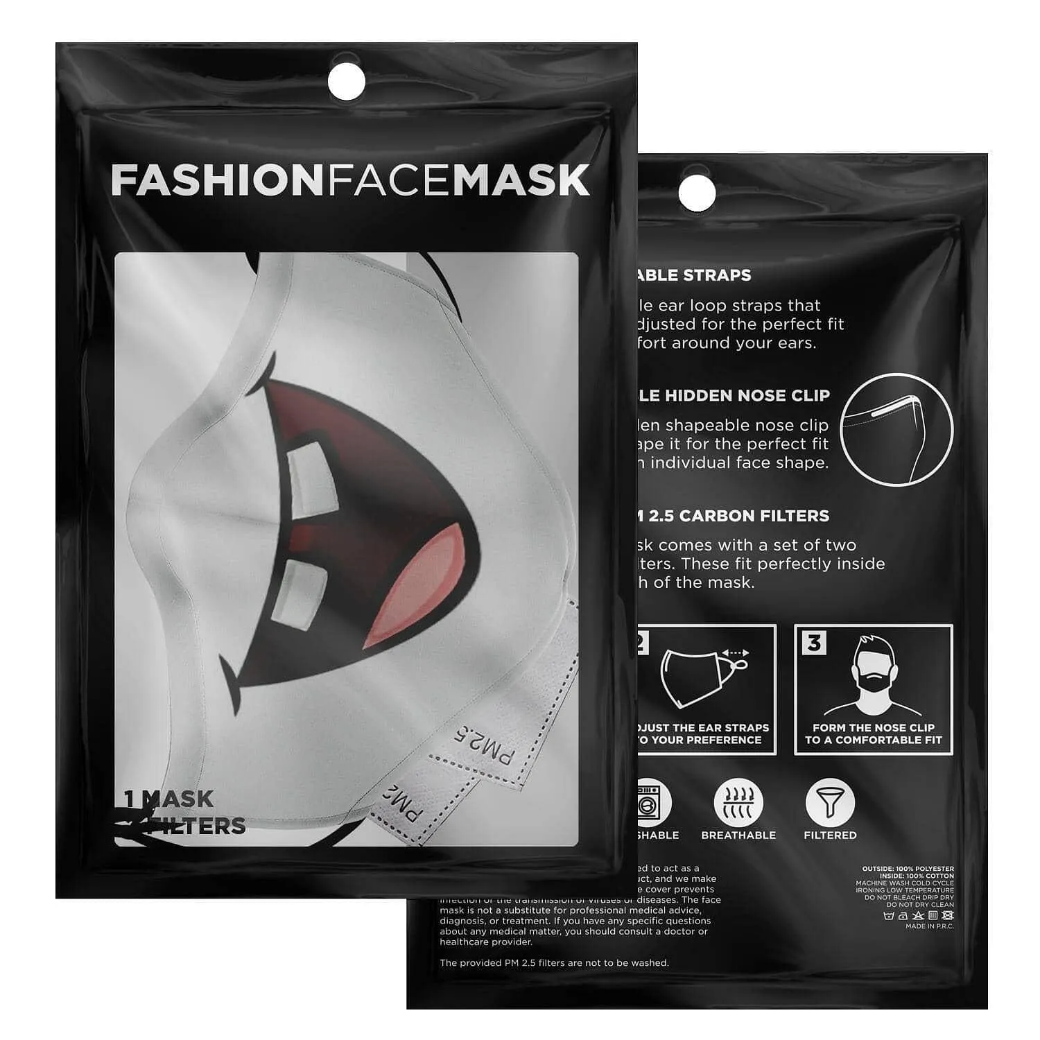 Missing Teeth Smile Face Mask