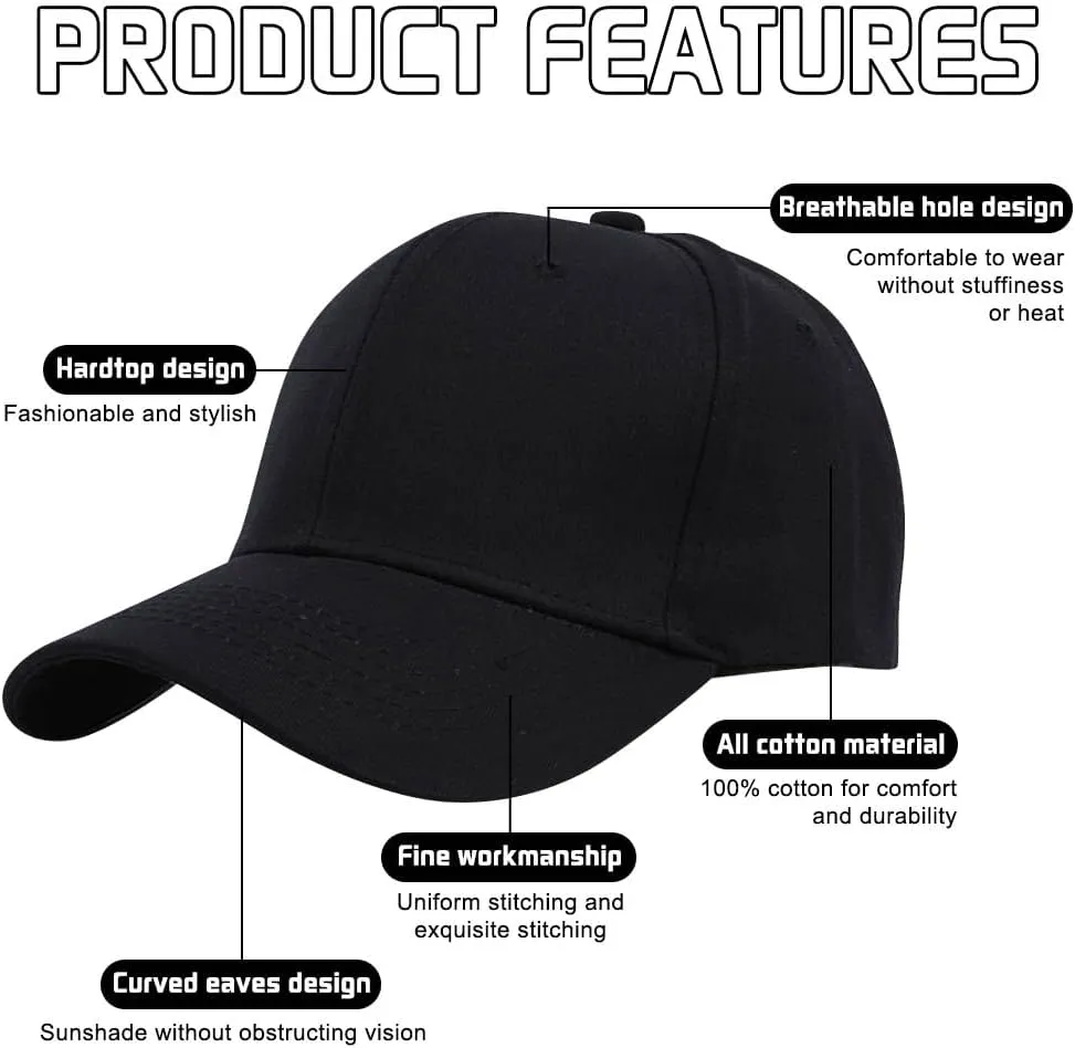 Outdoor Baseball Hat Cap Classic Cotton Unisex Adjustable Plain Dad Hat