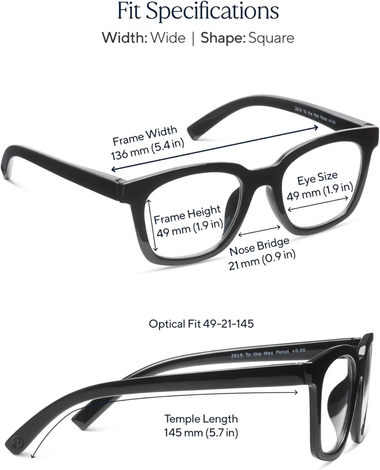 Peepers by PeeperSpecs Women's to The Max Square Progressive Blue Light Blocking Glasses