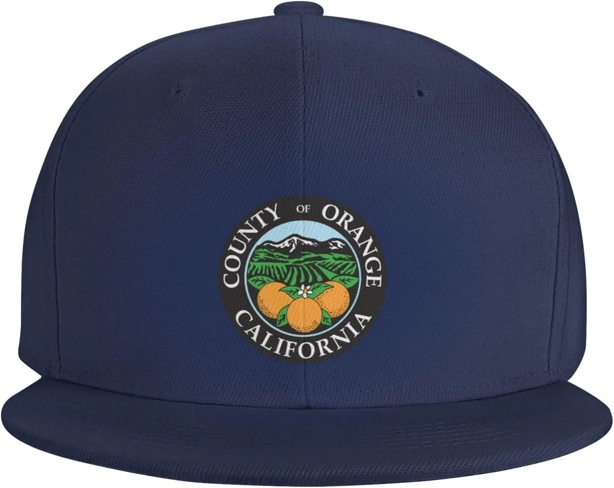 POOEDSO Seal of Orange County, California Snapback Hats for Men Baseball Cap Trucker Hat Flat Brim Hats