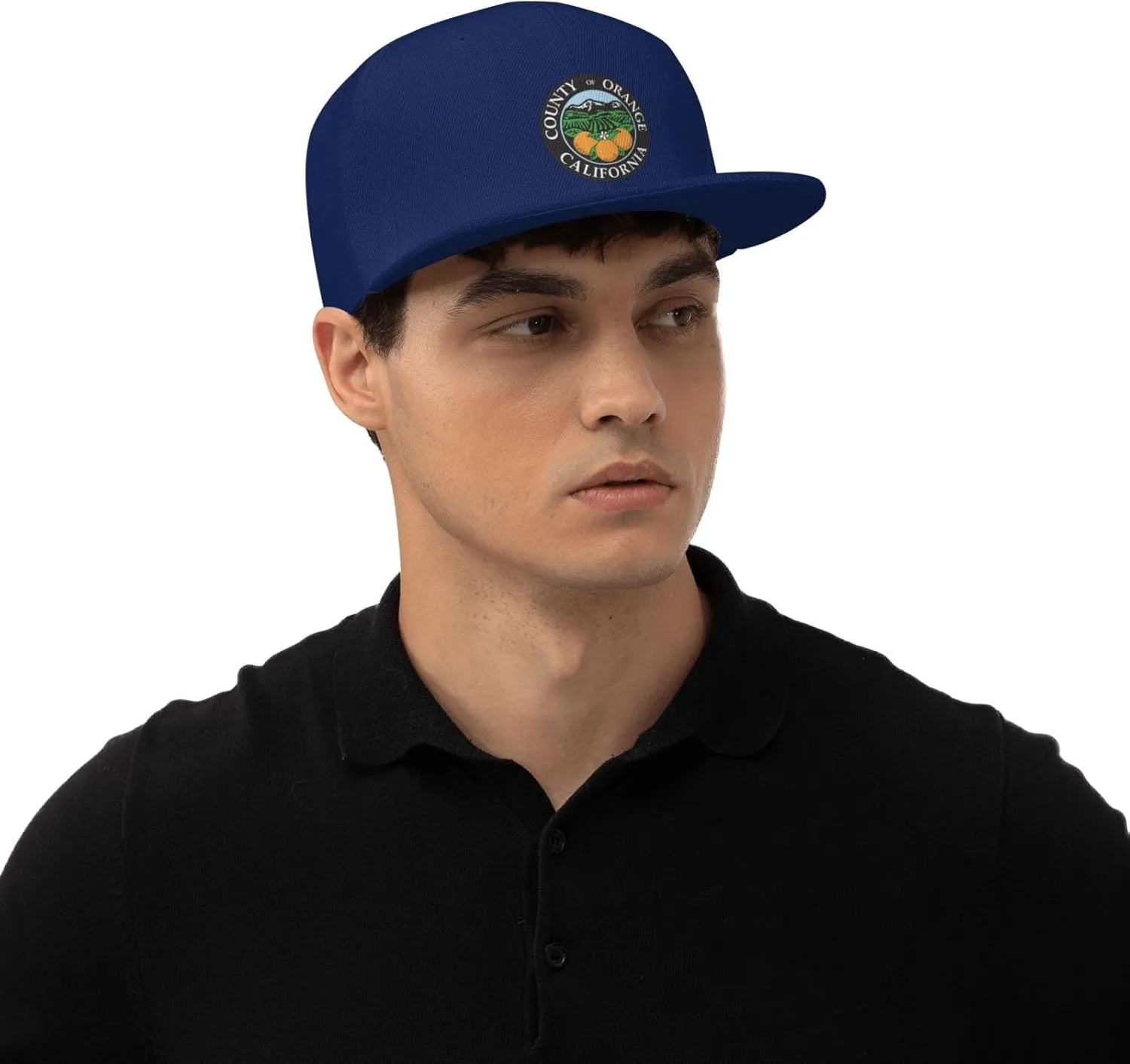 POOEDSO Seal of Orange County, California Snapback Hats for Men Baseball Cap Trucker Hat Flat Brim Hats