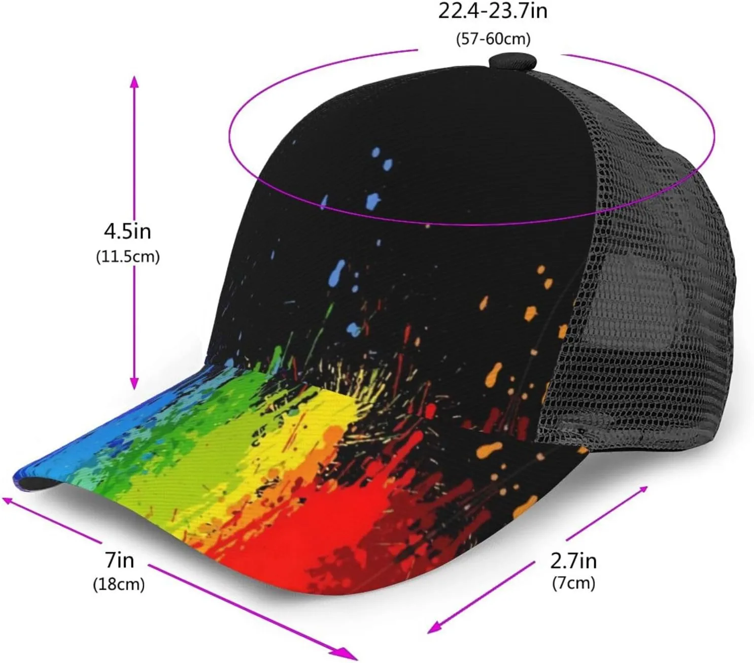 Rainbow Pride LGBT Gay Pride Sun Baseball Hats Adjustable Baseball Sun Cap Hats for Men Women