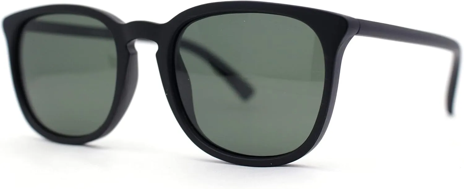 SA106 Polarized Gentlemanly Minimal Keyhole Bridge Thin Horn Rim Sunglasses