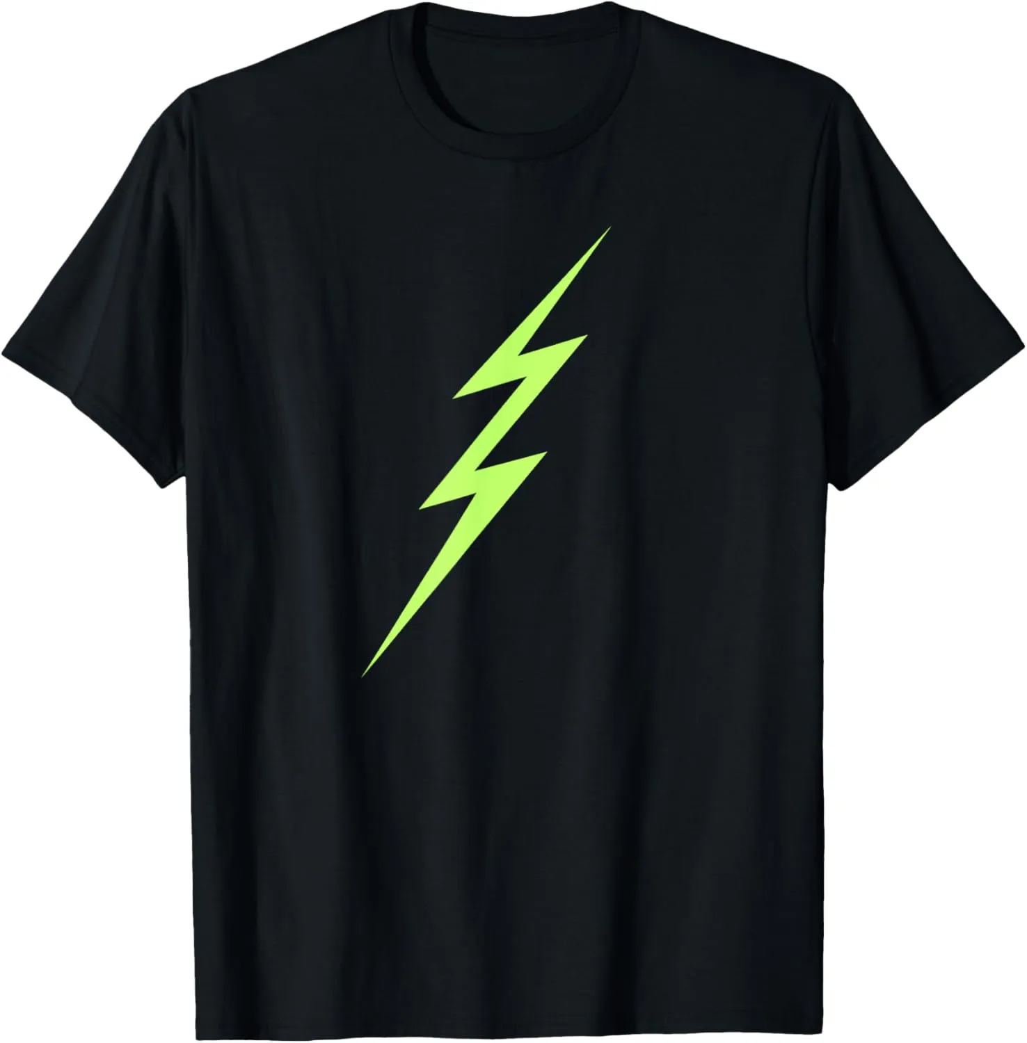 Simple Lightning Bolt Minimal Lime Green and Black T-Shirt