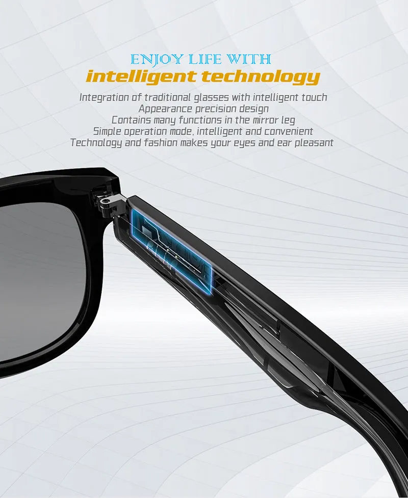 Smart Bluetooth 5.0 Waterproof Call Headphones Anti-Blue Light Music IP67 Wireless glasses
