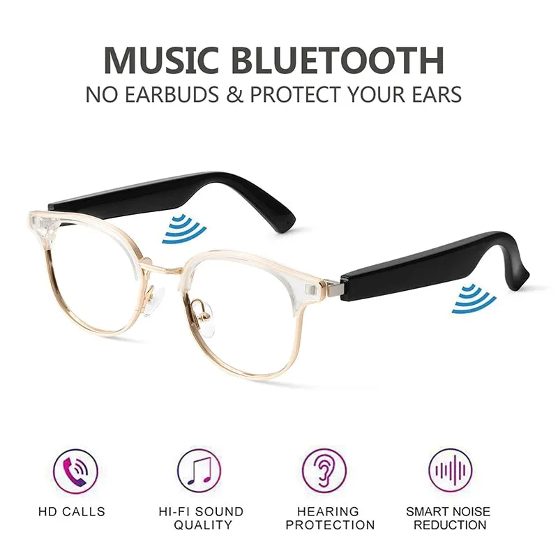 Smart Bluetooth 5.0 Waterproof Call Headphones Anti-Blue Light Music IP67 Wireless glasses